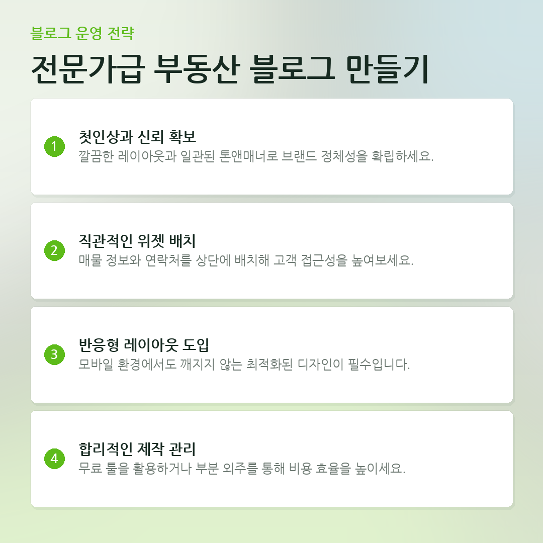 전문가급 부동산 블로그 만들기 요약 카드