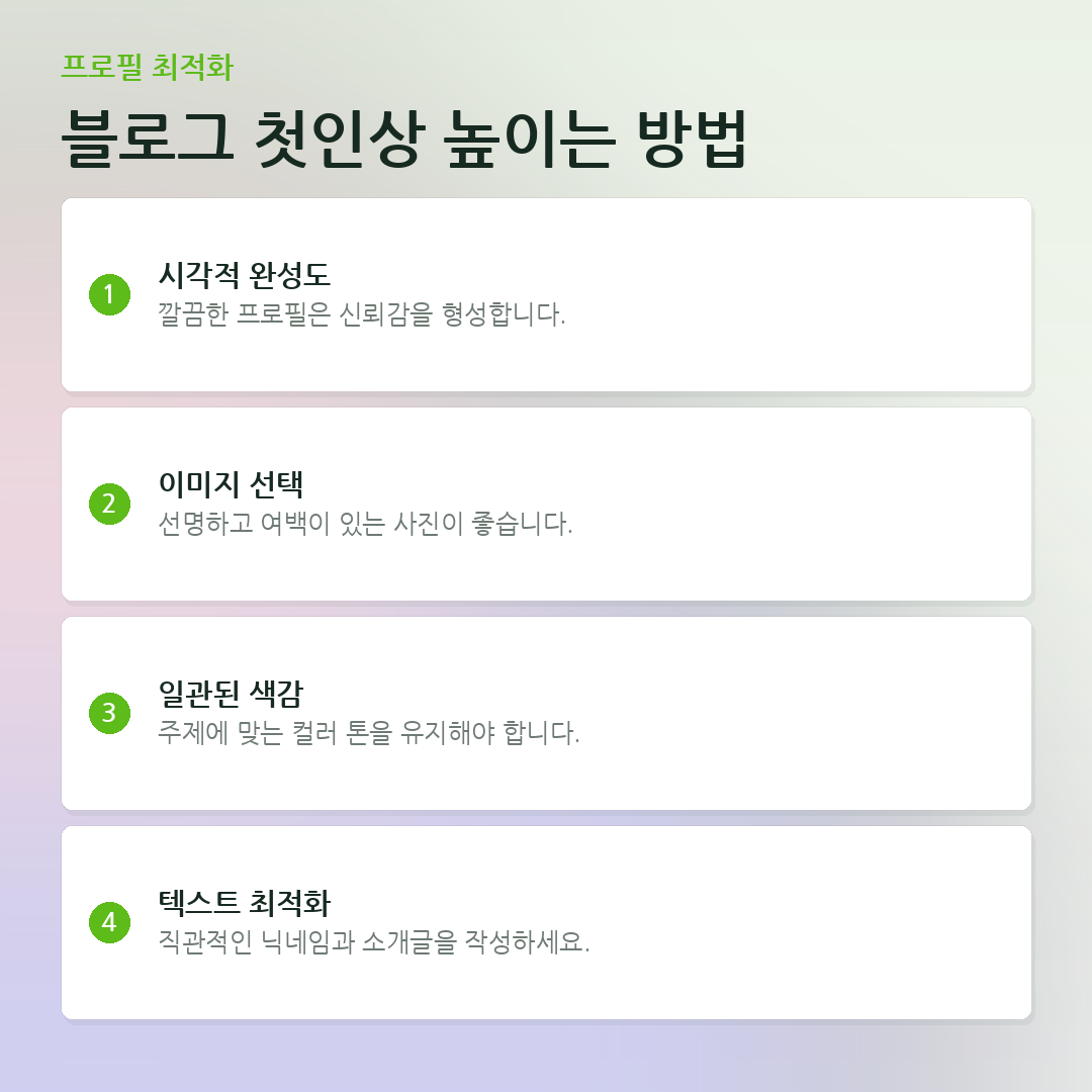 블로그 첫인상 높이는 방법 요약 카드