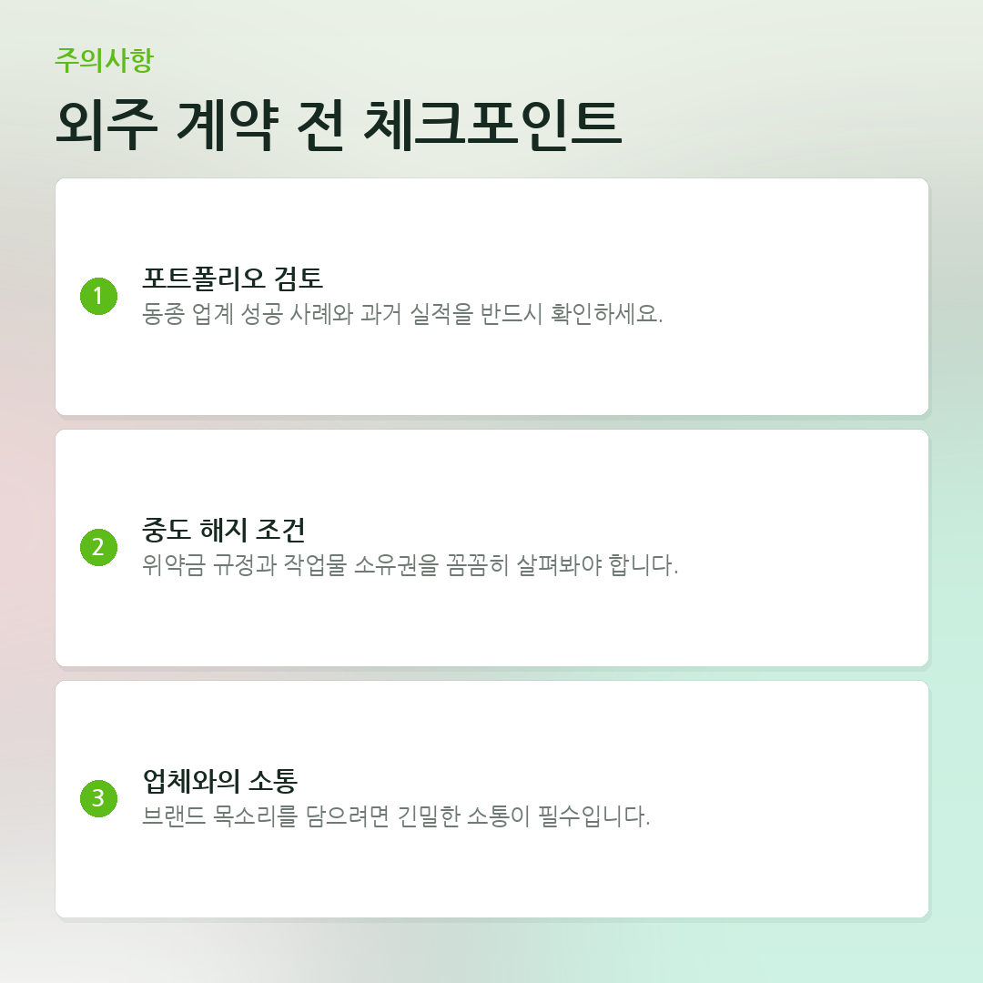 외주 계약 전 체크포인트 요약 카드