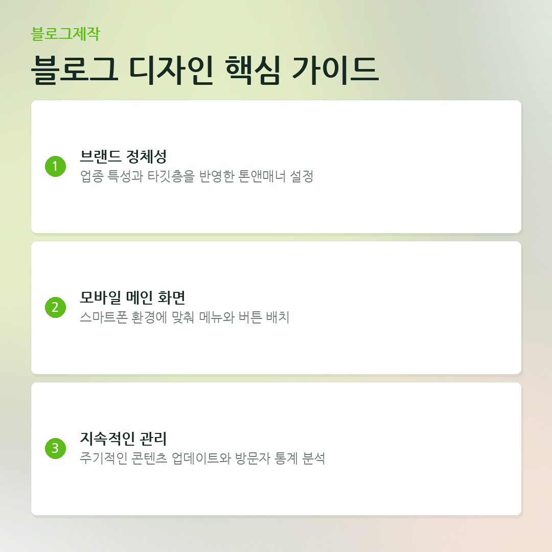 블로그 디자인 핵심 가이드 요약 카드