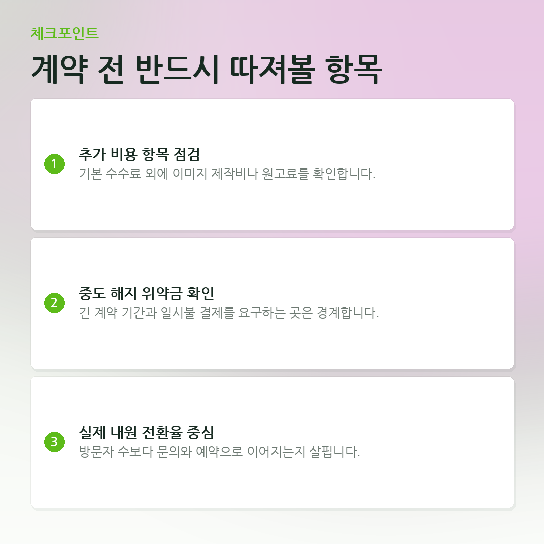 계약 전 반드시 따져볼 항목 요약 카드