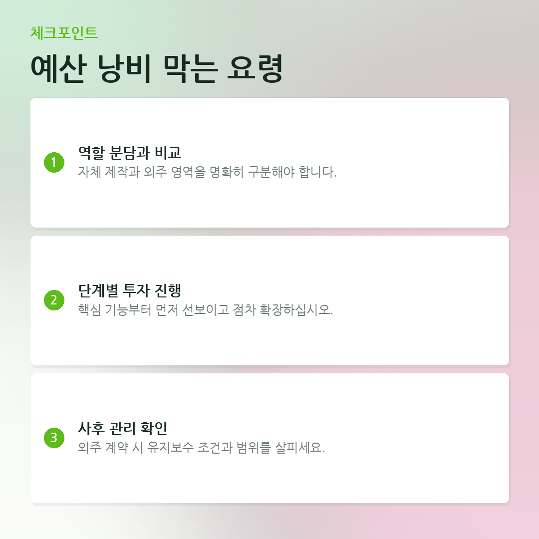 예산 낭비 막는 요령 요약 카드