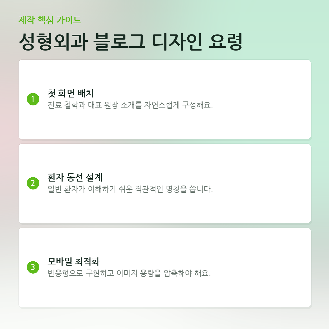 성형외과 블로그 디자인 요령 요약 카드
