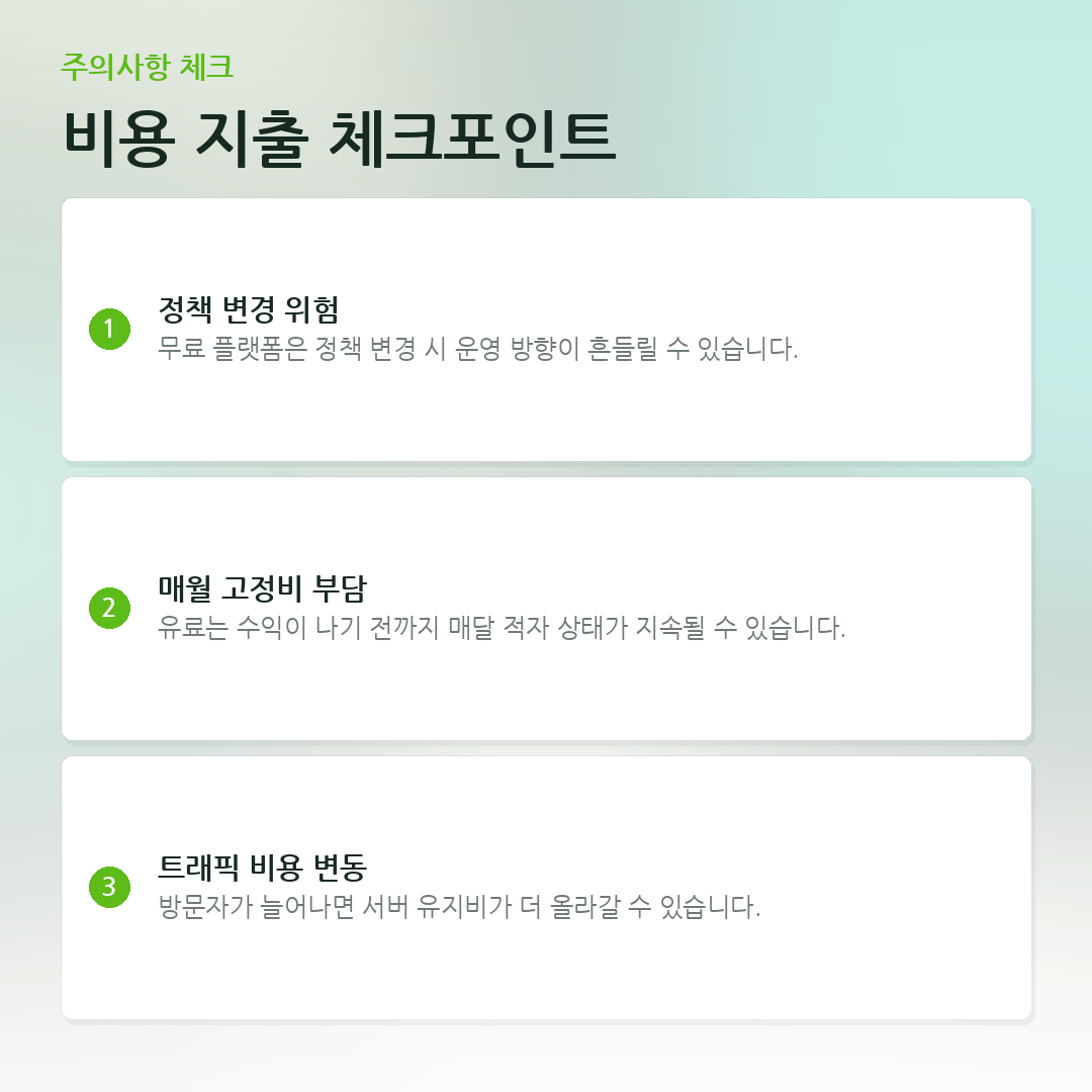 비용 지출 체크포인트 요약 카드