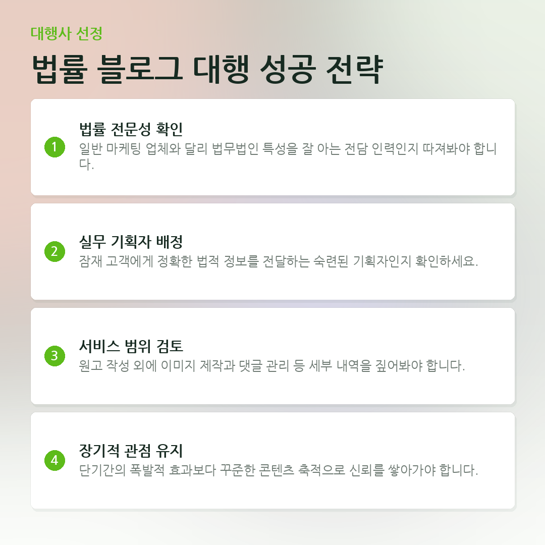 법률 블로그 대행 성공 전략 요약 카드