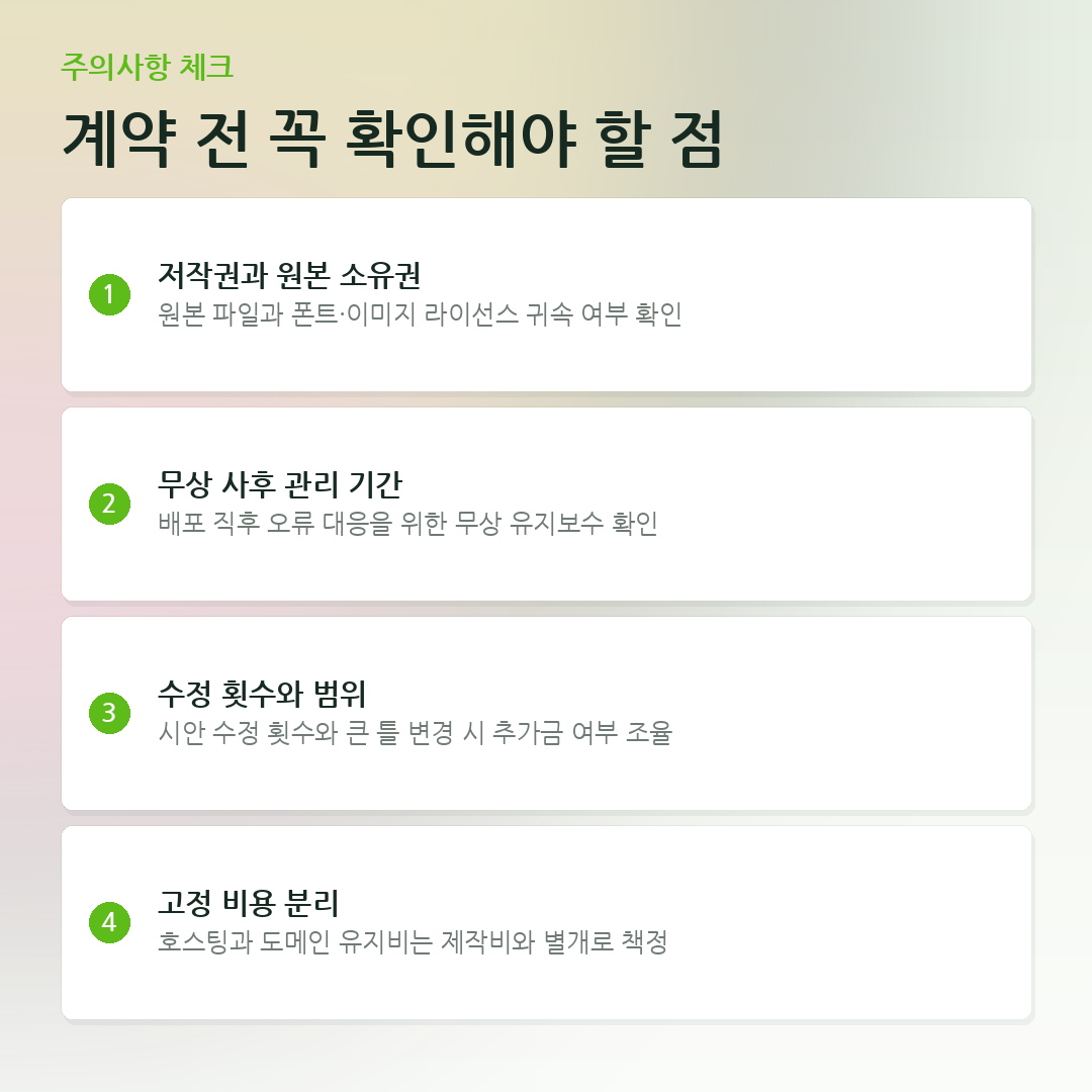 계약 전 꼭 확인해야 할 점 요약 카드