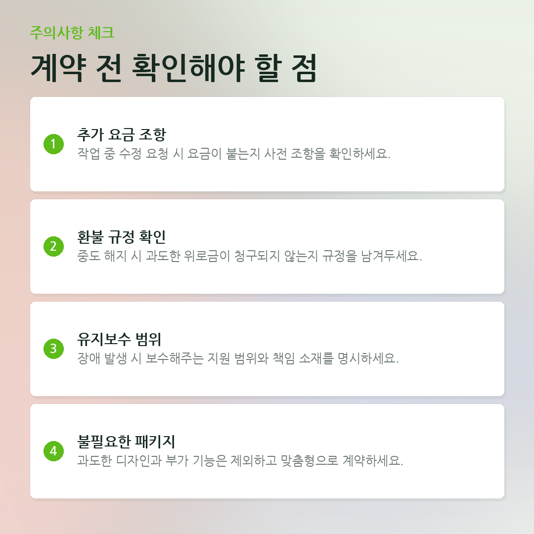 계약 전 확인해야 할 점 요약 카드