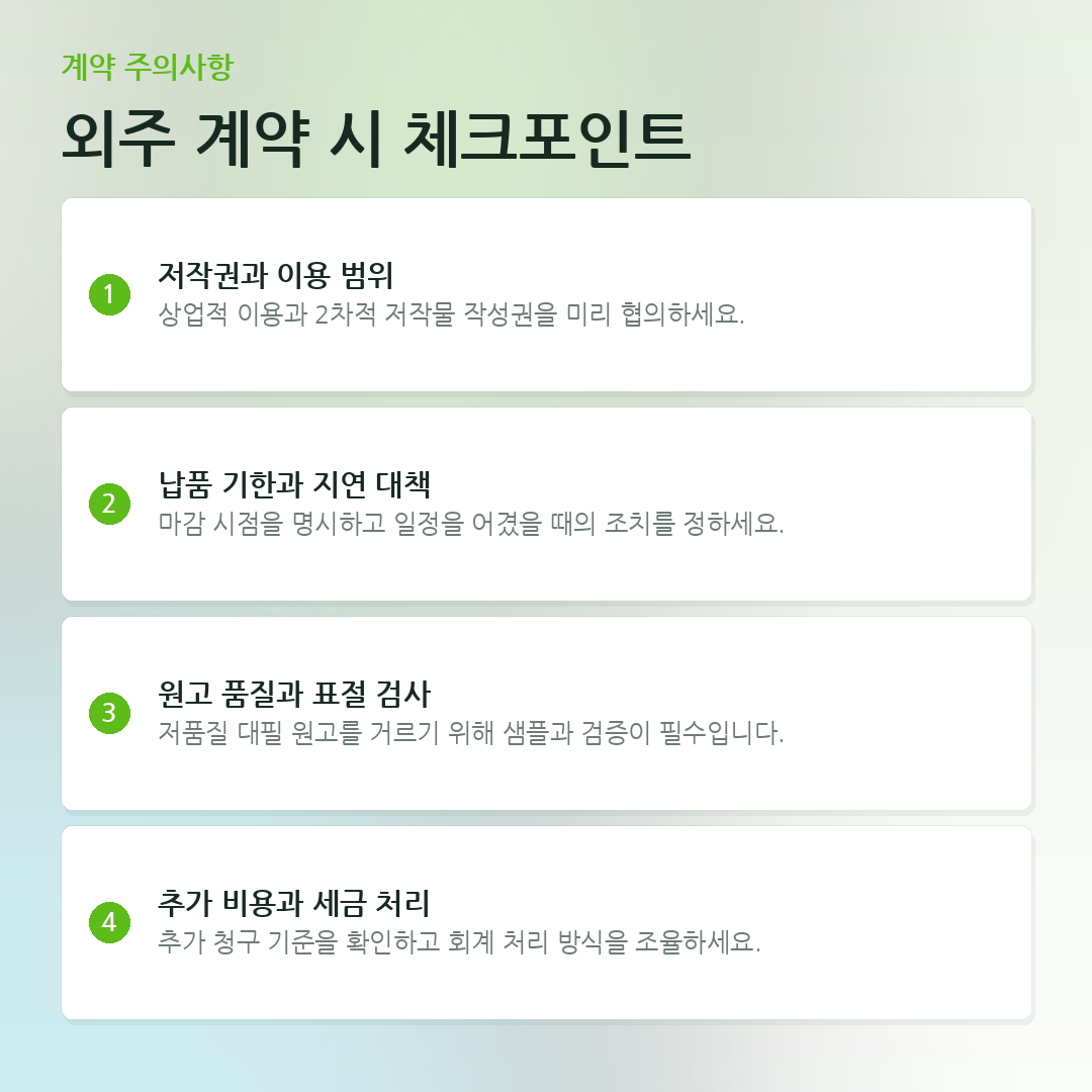 외주 계약 시 체크포인트 요약 카드